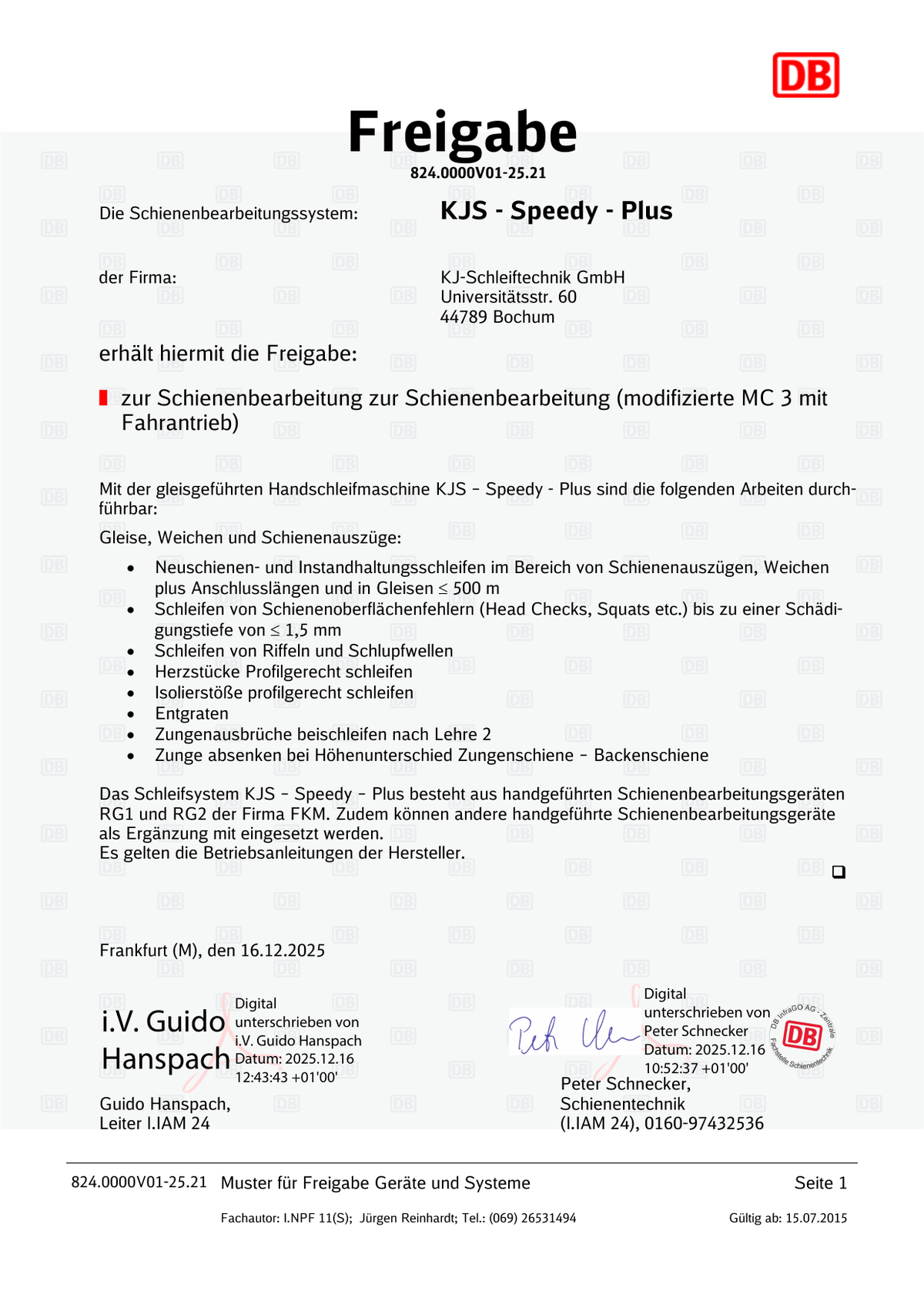 DB-Freigabe 824.0000V01-25.21 für KJS-Speedy-Plus – Vorschau des Original-Dokuments