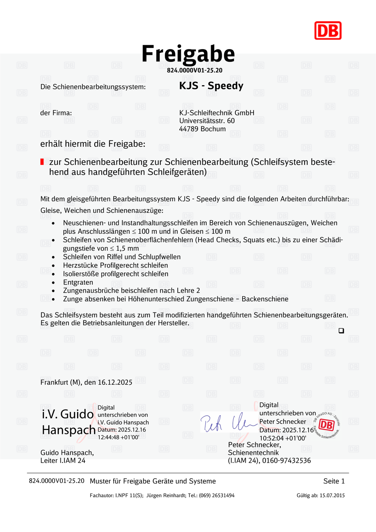 DB-Freigabe 824.0000V01-25.20 für KJS-Speedy – Vorschau des Original-Dokuments